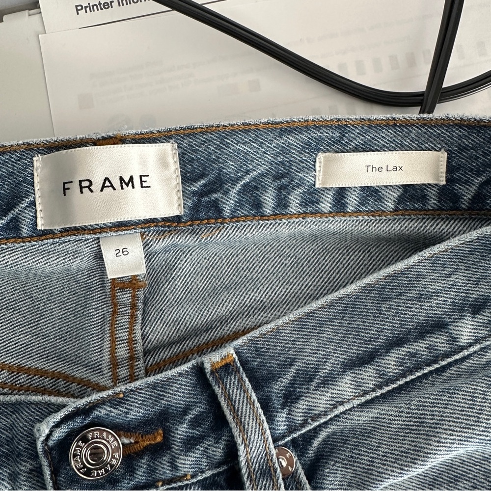 Frame The Lax Alderton Raw Fray Light Wash Jean 26 - Picture 4 of 7